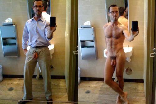 statuscut:  A circumcised stud dressed & undressed…I sure wish I had X-Ray vision 