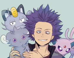 rainyazurehoodie:  Shinsou Hitoshi with some Pokemon that he