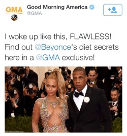 thequeenbey:  can we discuss how Beyoncé went on GMA to promote