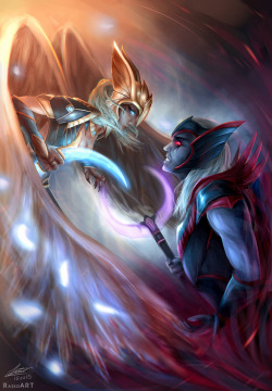 raikoart:  Lore-bend of Skywrath Mage and Vengeful Spirit from