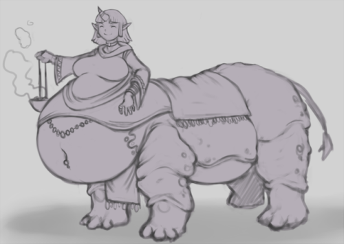 bronzebananabonanza:Just a random idea I wanted to quickly get out. Rhino priestess, built like a tank but as gentle as a submarine. Wait. reminds me of @thekdubs rhino character, adorablehow stealthy can she be? 