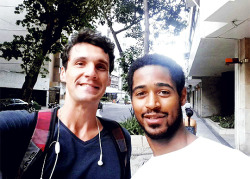 katmckinnon:   Alfie Enoch with a fan in Rio de Janeiro (December