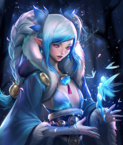 snow Lotus Elf by sakimichan 