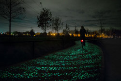 beben-eleben:  Solar-Powered Glowing Bicycle Path In Netherlands