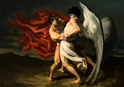 themadknightuniverse:  The fight of Hannibal and the angel Guys,