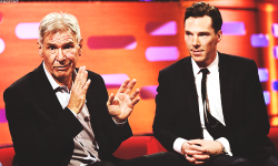 benedictdaily:  Harrison Ford and Benedict Fanboybatch at The