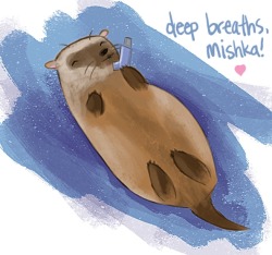 maggielovesotters:  I LOVE this artwork of Mishka the sea otter