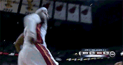 the-best-nba-gifs:  Lebron celebrates as the Heat eliminate the