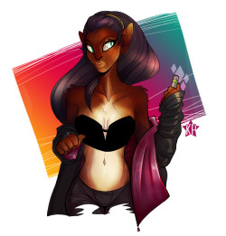 rina-monster: An awesomely coloured cathar commission I did for