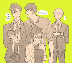 kanapy:  Nozaki = Kuroo Mikorin = Noya Hori = Kagami Wakamatsu