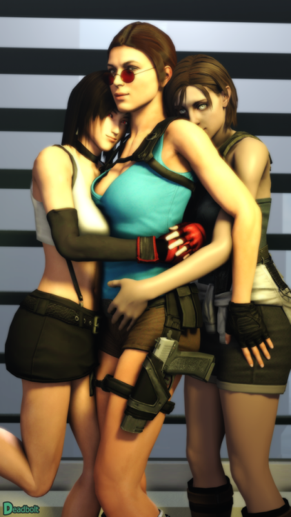 Oddly enough I think Red’s and Smug’s Lara Croft is just as cute in her classic outfit. And it feels great to have my favorite female characters from the PS1 Era in a scene together!Full ResolutionLara SoloPS1 LadiesPS1 Ladies NudeI Now Have a Reblog