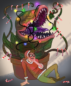 professorbeesart: Hurry under the mistletoe! Little Shop of Christmas