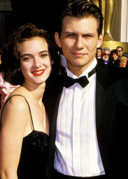 mariondavies:  Winona Ryder and Christian Slater at the 1989