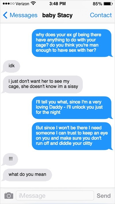 A text convo that I had with stacy yesterday. I was praying that she would give me the number…Â Knowing that her ex girlfriend would be directly involved in her feminization is making me hard thinking about it.Â Any other ideas I can use to get