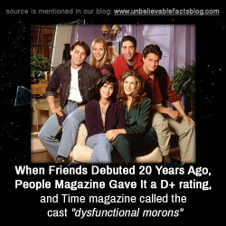 gokuma:  unbelievable-facts:  When Friends Debuted 20 Years Ago,