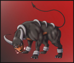 Old and unfinished shit. Houndoom from an old pic Luchadore Hawlucha