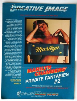 Sell sheet for Marilyn Chambers’ Private Fantasies #2,