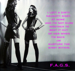 faggotryngendersissification:  I left a dirty naughty sissy at