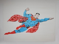 fer1972:  Man of Steel: Illustration of Superman on paper, shreded