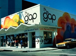 thegroovyarchives:First Gap store location, Ocean Avenue in San