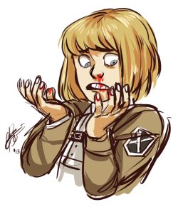 lisabeam:  i bet armin is one of those guys that gets nose bleeds
