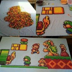 retrogamingblog:Mario Bros in Skittles