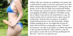 submissive-william:  William’s little sister Amanda was sunbathing