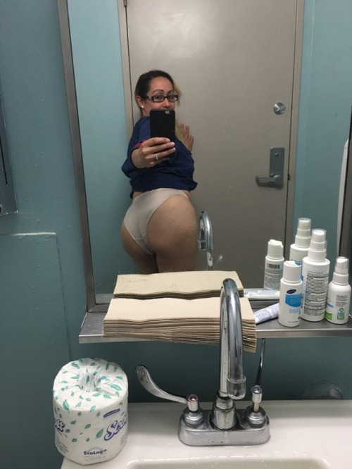 sexonshift:  My naughty NYC nurse wife back at it again love it when i get pics of her like this i don’t mind when she shares her pics with other she is a big tease but believe it or not she doesn’t feel she is sexy or beautiful she thinks she is
