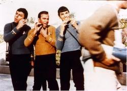 retropopcult:  DeForest Kelley, William Shatner and Leonard Nimoy