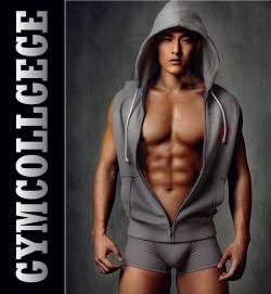 GYMCOLLGEGE? Nevermind, he is a hunk.