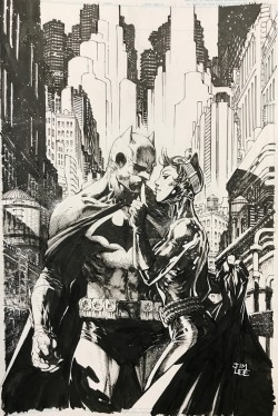 princess-ofplunder:  Batman and Catwoman art from Jim Lee’s