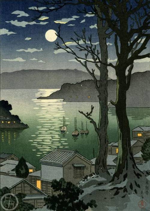 fravery:    Tsuchiya Koitsu(1870-1949),Japanese.Manazuru Harbor