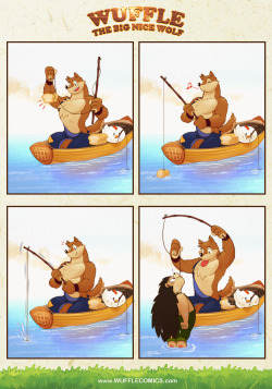 wufflecomic:  It’s Wuffle turn to go fishing, what could possibly
