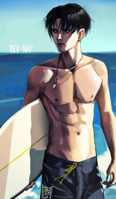 bev-nap:I painted over my old Surfer!Levi Drawing I did ages