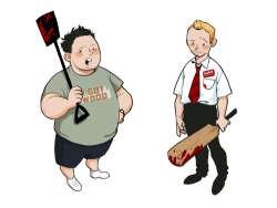 sfsxshingo:  macbethoff:  The Cornetto Trilogy Sticker set is now available in RedBubble! :)  i want this o.o 