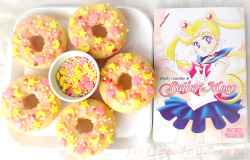 ladyofnarnia:  “Sailor Moon” inspired doughnuts to