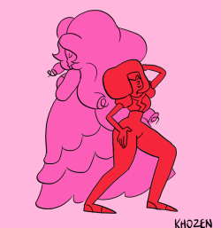 khozen:   Garnet and Rose Quartz fusion, Rubellite!! she’s