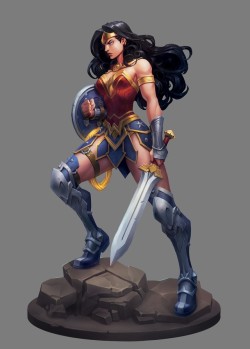 cyberclays:  Coloring -  Wonder Woman fan art   by  Grace Liu