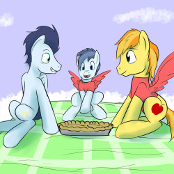 Family Picnic on a cloud.  Braeburn and Shady Daze are able