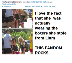 She give the boxer back to Liam | via Tumblr on We Heart It.