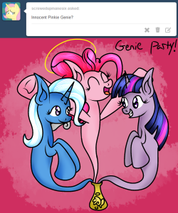 askinnocentpinkie:  guest appearance by Twixie Genies! http://asktwixiegenies.tumblr.com/