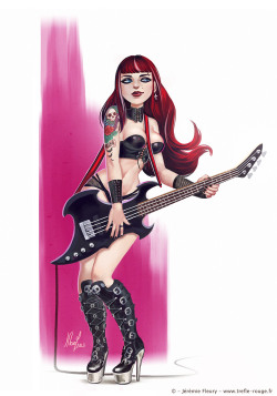 treflerose:  Rockin’ Girl Artwork © Jérémie Fleury Website / Facebook / Twitter 