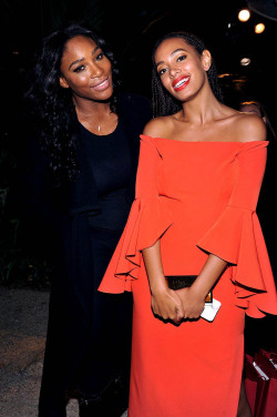 soph-okonedo:     Serena Williams and Solange Knowles attend