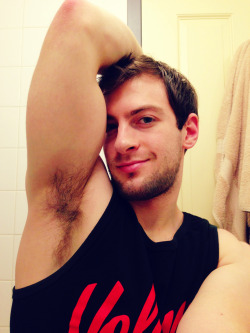 piledriveu:  hairy beast…..showing off those pits…….stripping