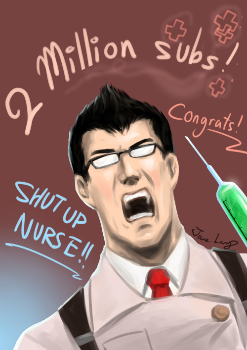 yoru-kage:  Congrats on the 2 million subs, Mark~ XD Pop the charge, doc