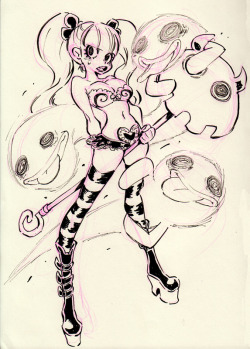 rafchu:  Halloween Girls Inktober featuring Perona from One Piece!