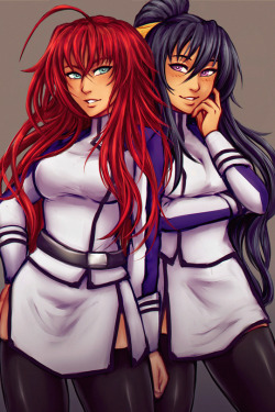 commander rias and major akeno patreon commish