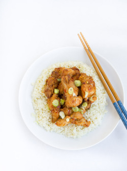 do-not-touch-my-food:  Baked General Tso Chicken with Cauliflower