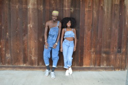 blackfashion:  Both of our outfits are from the Thrift store,