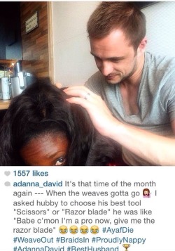 iggatine:  iloveyouthough:  afrorevolution:  Take out me weave